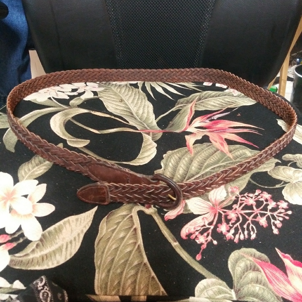 Size 38" braided leather hide belt